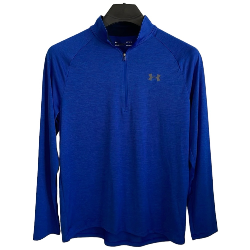 Under Armour Loose HeatGear men’s Size Large quarter zip Royal blue pullover.